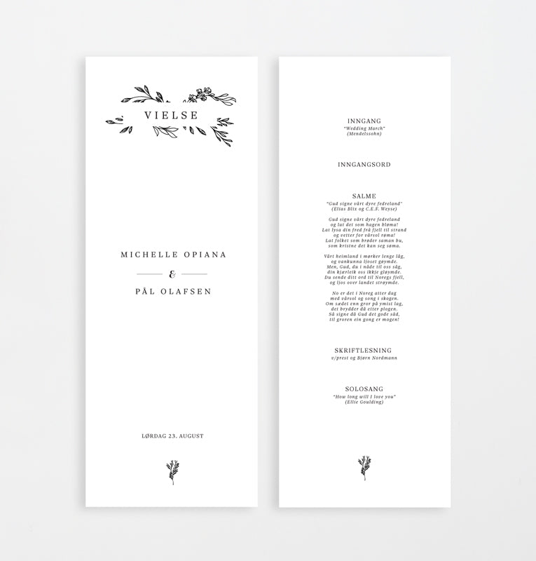 Vielsesprogram - Floral