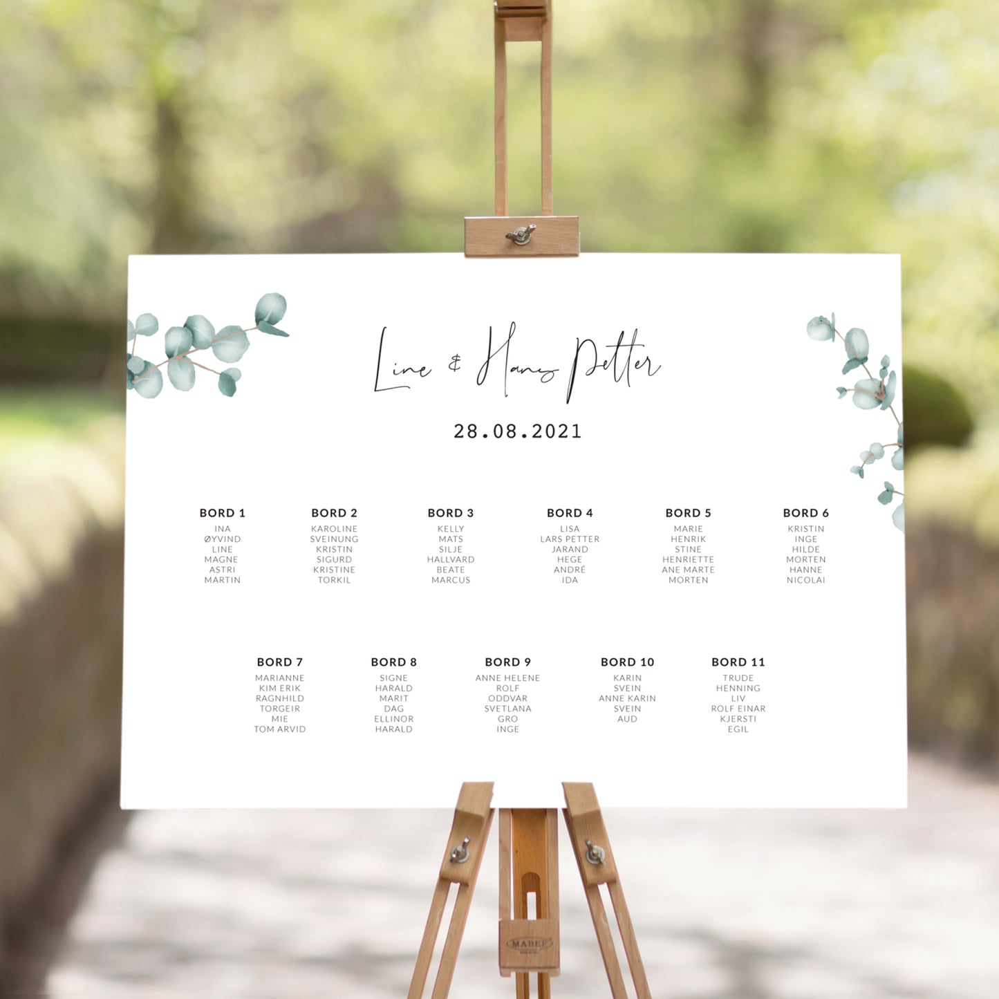 Bordkart - Eucalyptus