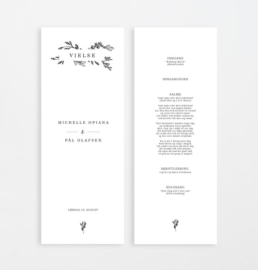 Vielsesprogram - Floral