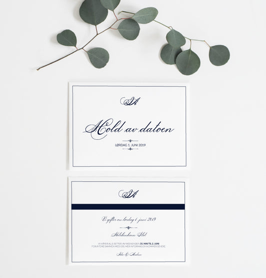 Save the Date kort - Sophisticated Blue