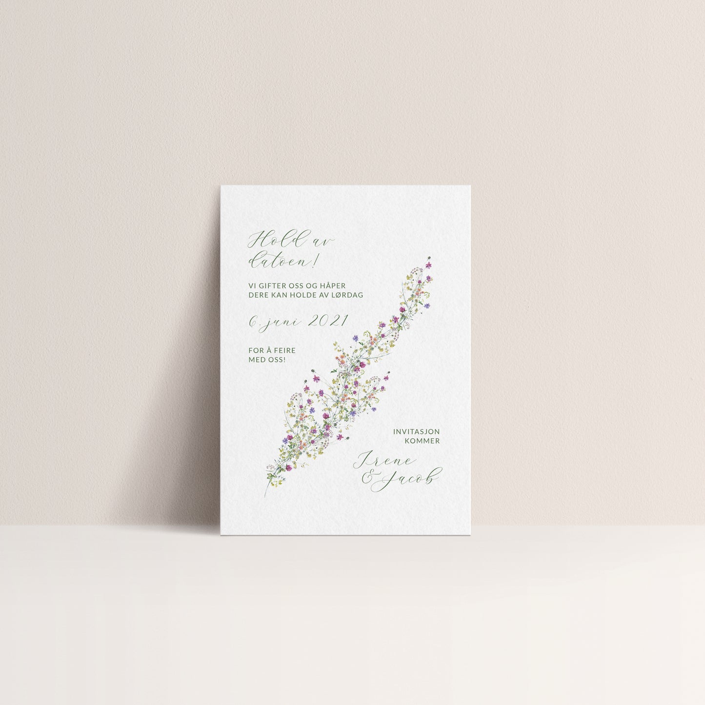 Save the Date kort - Irene